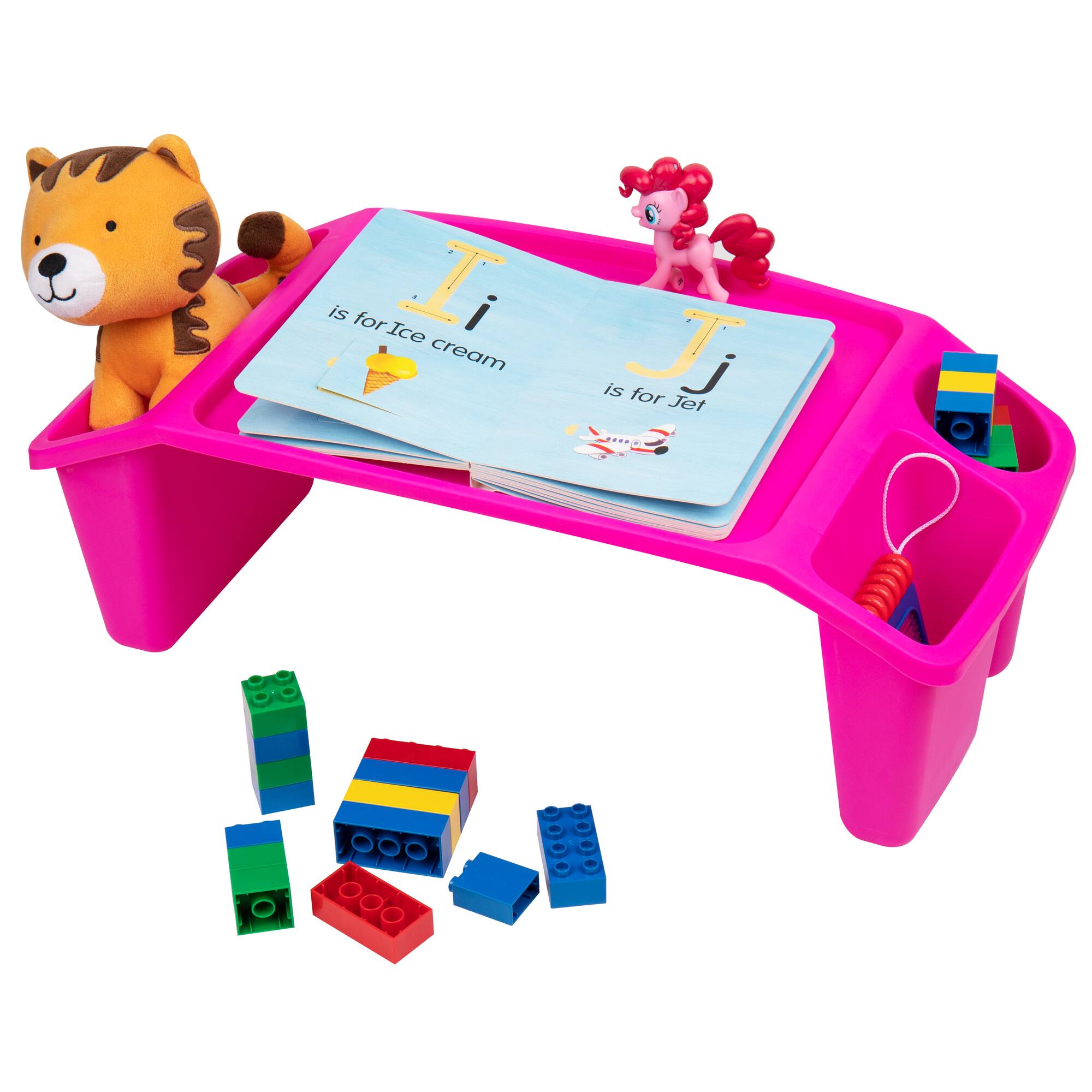 Mind Reader 2 Piece Kids’ Freestanding Portable Lap Desk With Side Pockets